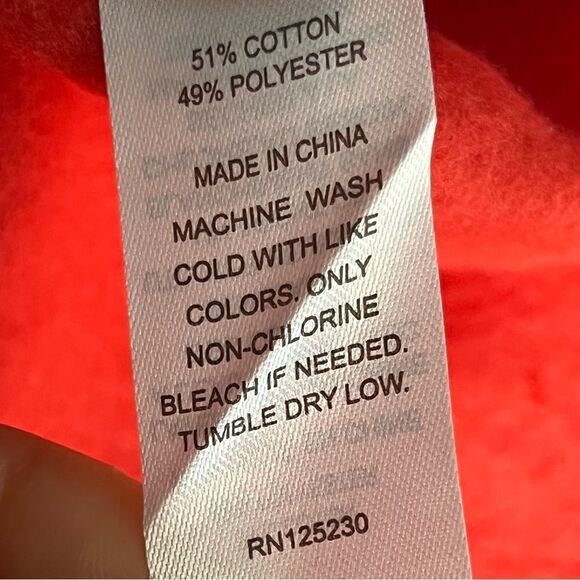 Cali BE Red Cropped Cinch Long Sleeve Sweatshirt Size M Style HYF2008034 - Picture 8 of 11